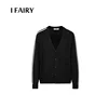 New Youth Sweater Coat Men's V-neck Splice Color Sleeve Knit Cardigan