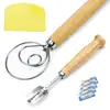 3 pack Bread Baking Tool Set Bread Baking Accessories Dough Whisk and Dough Scraper and Bread lame