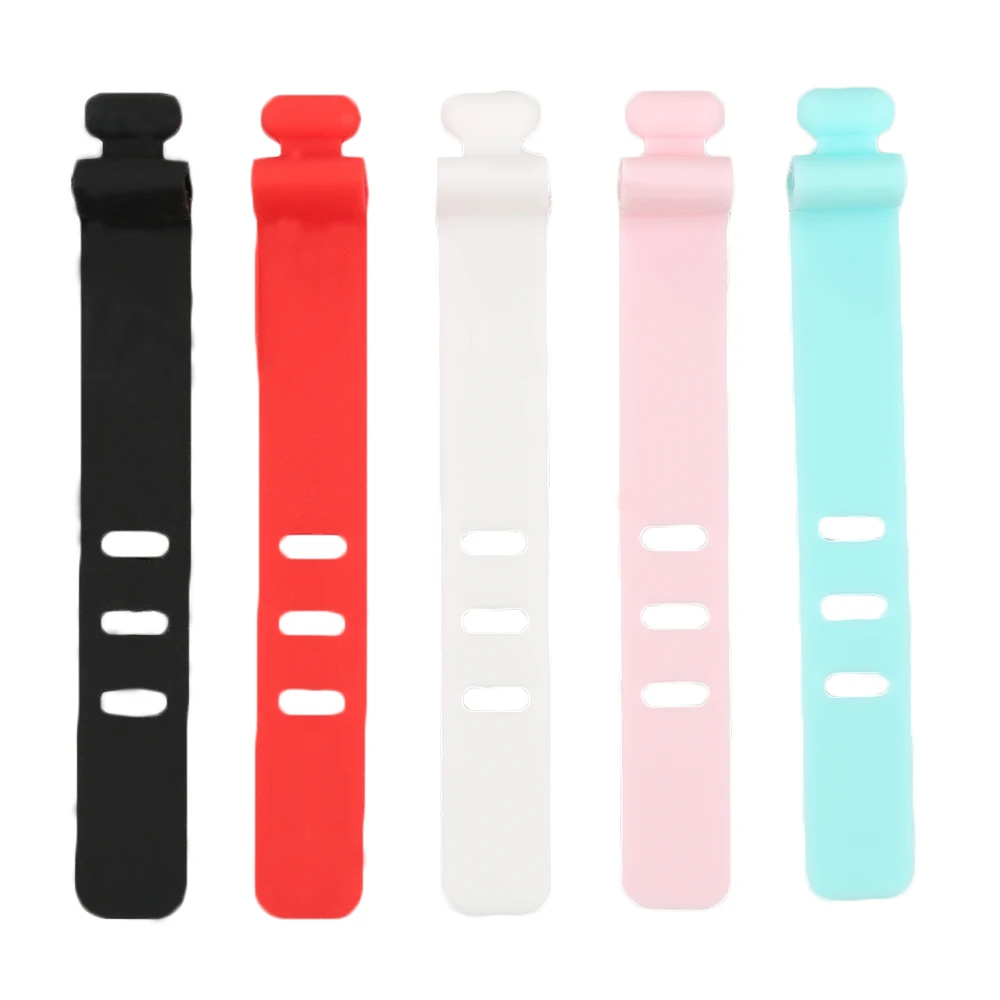 

wholesale silicone cable winder earphone cable cord winder colorful data line cable organizer