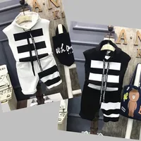 

Hooded stripe vest+short pants clothes set pant shirt new style kids clothing set