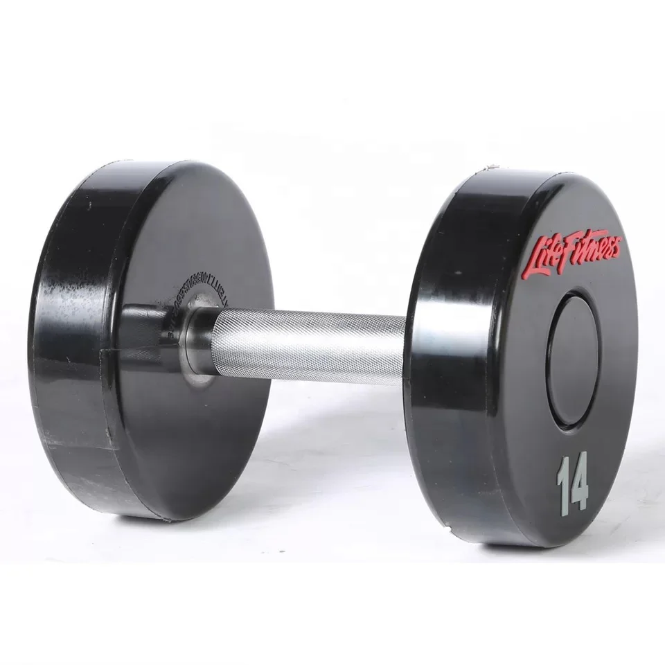 

Wholesale in stock ready to ship PU coat covered round head 2.5kg-60kg Cast iron life fitness dumbbell commercial gym dumbbells