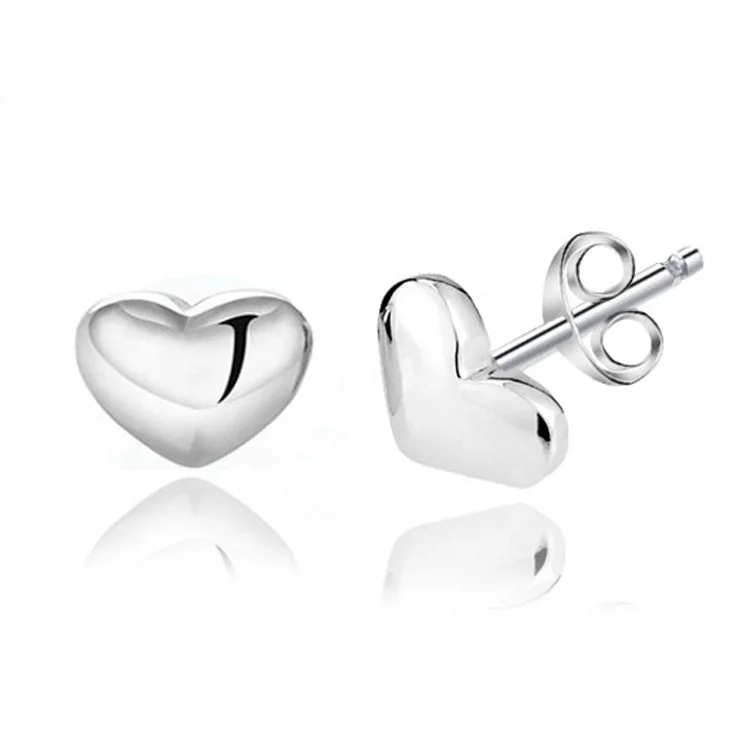 

EC06 Designer inspired earrings 925 sterling silver geometric heart stud earrings jewelry