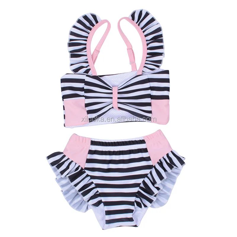 

Hot sales two pieces baby wear summer beach toddler bathing suit striped little girls swimsuit, Picture