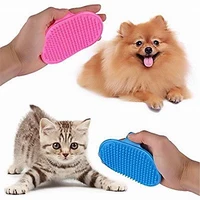 

Amazon Hot Sale Soft Rubber Pet Brush Glove Hair Grooming Bathing Cleaning Massage Handy Dog Cats Comb Supplies