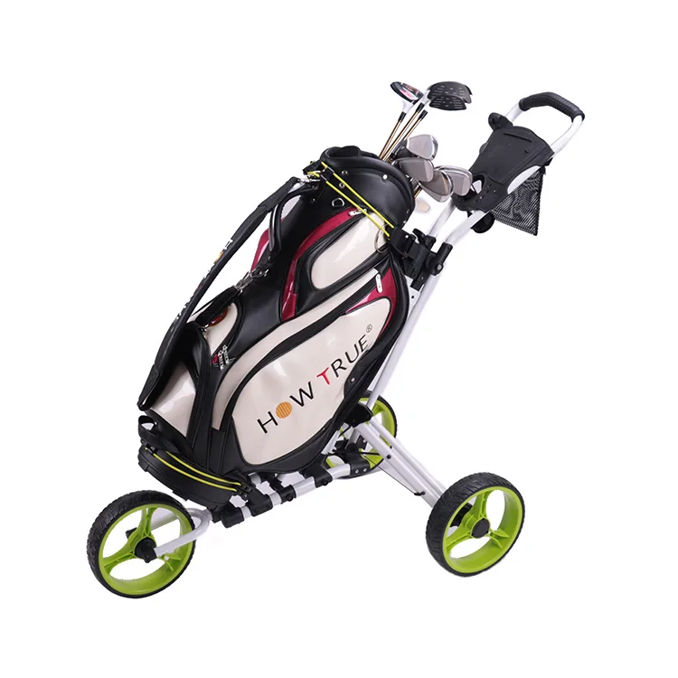 

Manufacturer Price Golf Push Pull Trolley Golf Cart Portable Moving Golf Trolley, Black