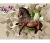 3D horse running out the wall modern decorative wallpaper for home