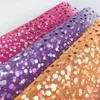 High quality gold stamping foil irregular circle pattern polyester mesh fabric