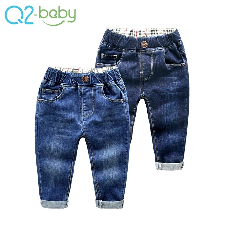 

Spring children clothing pants boy hole jeans cotton kid cowboy full trousers alkz016, Light blue/deep blue
