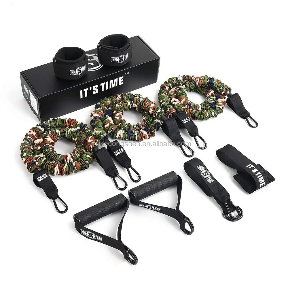 

INNSTAR Custom Workout Exercise Pilates Yoga Resistance Bands Tube Set Fitness with Bag