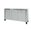 Luxury Modern Design Large Mirrored Buffet Cabinet Sideboard with White Glass