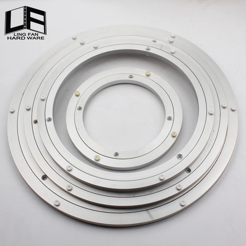
12 inch Aluminum Metal Lazy Susan Hardware Rotating Turntable Bearings Swivel Plate 300mm Silver Turntable on Dining table  (62085549932)