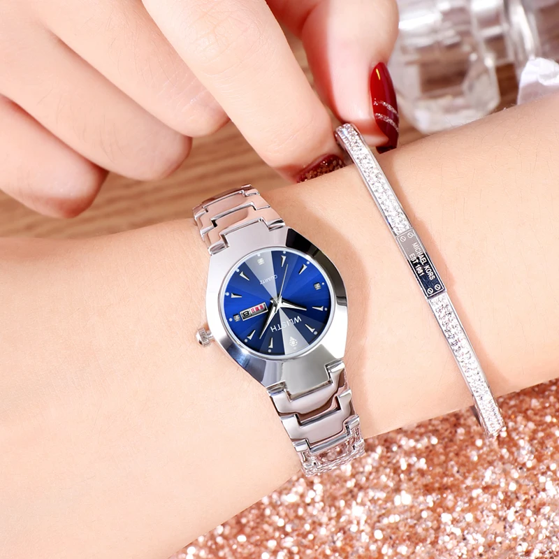

WLISTH brand wrist watch for women stainless steel luminous men's watches water proof