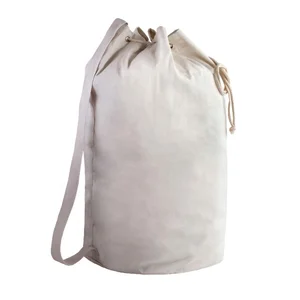Image of hot sale high quality heavy duty natural canvas duffle Laundry Bag with Shoulder Strap