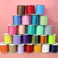 

High quality 1mm multicolor round polyester Korea wax cord for jewelry making