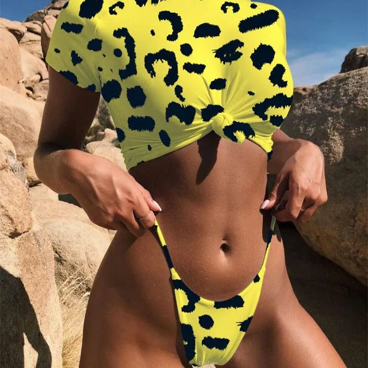 

2019 Summer Beach Clothes Triangle Swimwear For Women, Leopard snake skin