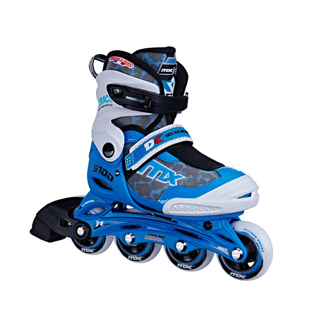 

MX S100 Camo Printed Design Breathable Semi Soft Junior Inline Skates, Blue