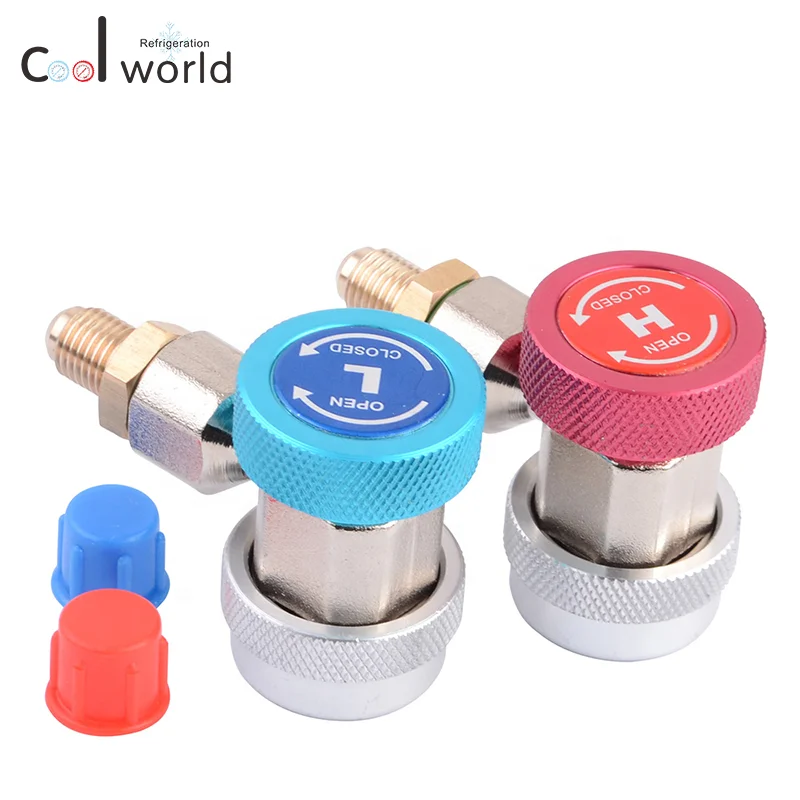 

1Pair Auto Air Condition Adjustable Conditioning Refrigerant Car Auto Freon R134A High Low Auto Adapter Connector Quick Coupler
