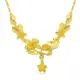 Gold Plating Necklace Wedding Jewellery Copper Flower Leaf Gold Jewelry, Copper Statement Plating 18K Gold Necklace