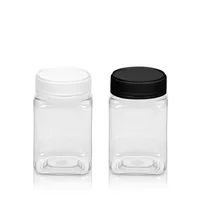 

Food grade 500ml PET plastic transparent square honey jar with theftproof cap