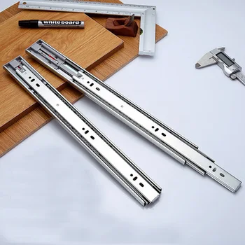 Heavy Dury Slide 3 Fold Drawer Slide Rail Telescopic Adjustable