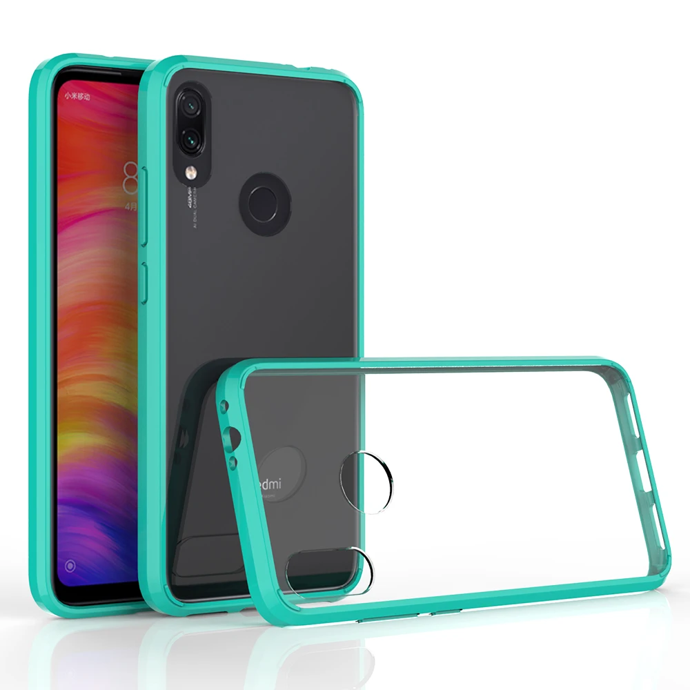 High Quality Shockproof Transparent Clear TPU Acrylic Phone Shell Case Cover For Redmi Note 7