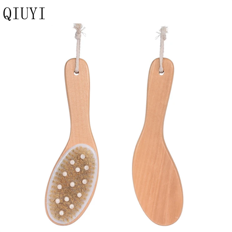 

Wooden natural body brush to clean shower