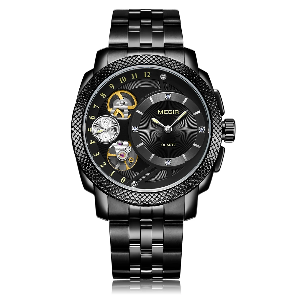 

Luxury Watch Megir 2091 Stainless Steel Band Business Men Watch