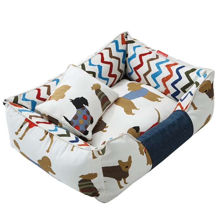 

wholesale deluxe fancy durable fabric lounger pet bed, Customized color