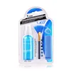 OEM 3 in 1 screen spray cleaner. 100ml blue PET bottle cleaning gel solution,pearl towel and fan-shape brush kit