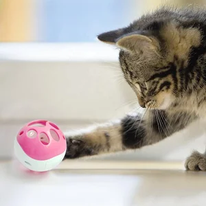 Image of Cat Plastic Ball Toys Bin Kitten Pet Playing Bell Pet Supplies Cat Toy Ball LED Sound Squeaky Cats Ball Toy Interactive