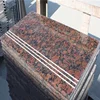 Brown granite stairs Baltic stone with groove make