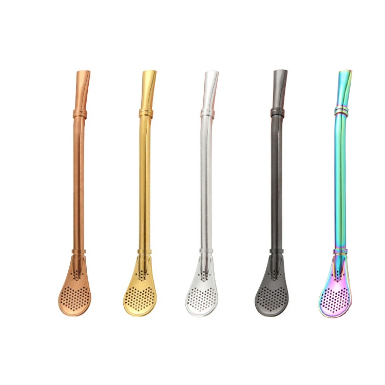

Food Grade Stainless Steel Yerba Mate Straw With Filter Spoon, Customized