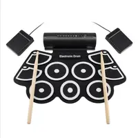 

portable Roll up Electronic MIDI Drum Set Kits 9 Pads Built-in Speakers Practice