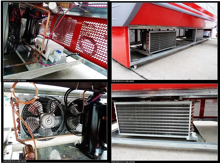 Lift up curved glass deli/fresh food commercial refrigerator