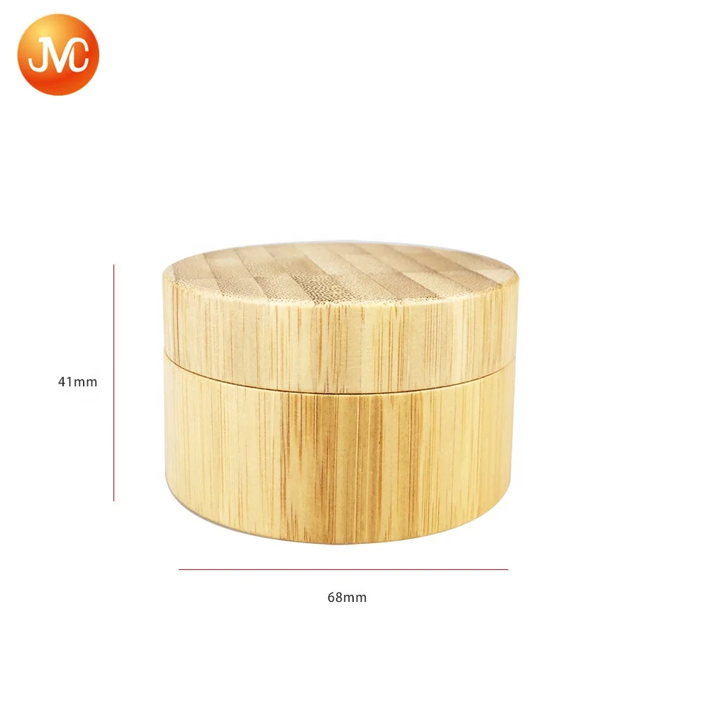 
Custom Bamboo Cosmetic Jar Empty round Facial Cream Container 