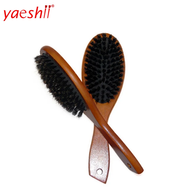 

Yaeshii Natural Boar Bristle Hairbrush Massage Comb Anti-static Hair Scalp Paddle Beech Wooden Handle Brush Styling Tool, Picture