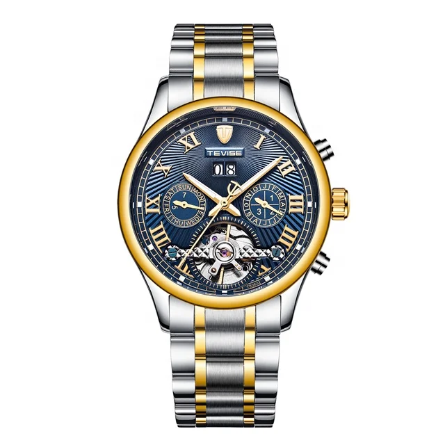 TEVISE T806A Tourbillon Date Mens Automatic Mechanical Watch