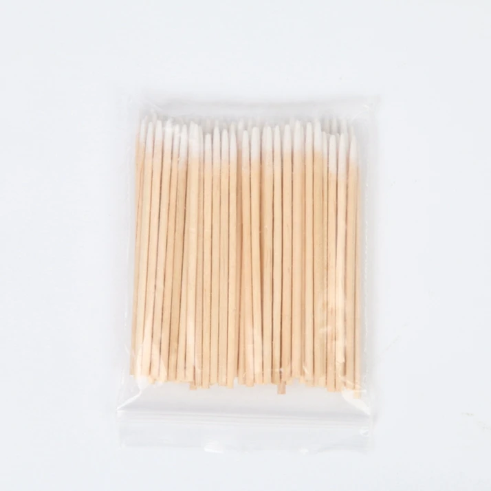 

Permanent Makeup Medical Cotton Swabs or Cotton Buds Personal Hygiene Removing Makeup for Microblading, Wood color