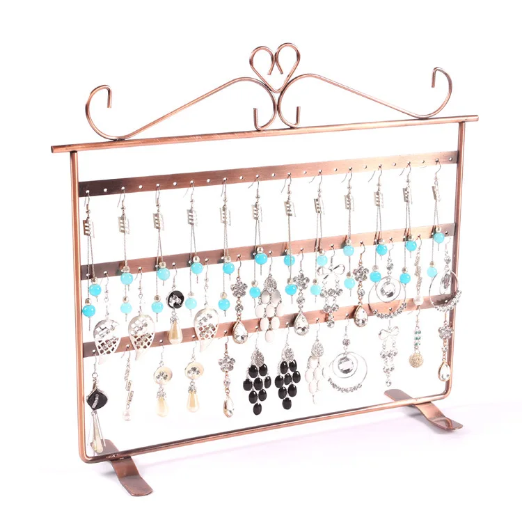 
wholesale Counter Double Sided Organizer for Hanging Earrings Metal Jewelry Display Stand 