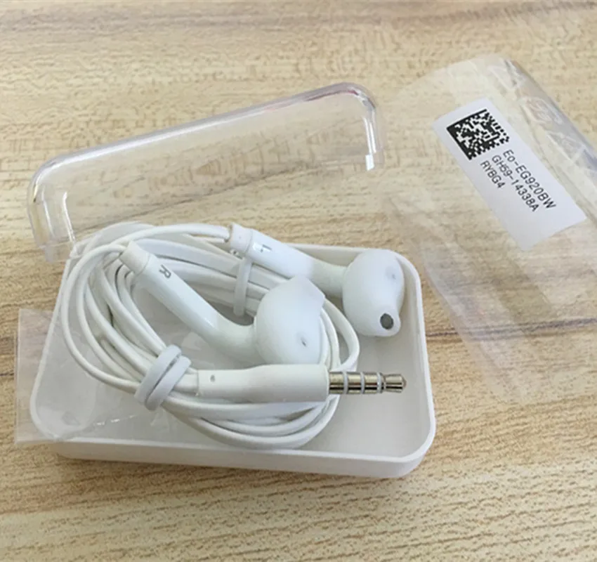 

Free shipping 1:1 Original quality headset in ear headphones earphone With Remote Mic for Samsung s6 s7 s8 s10 3.5mm jack, White
