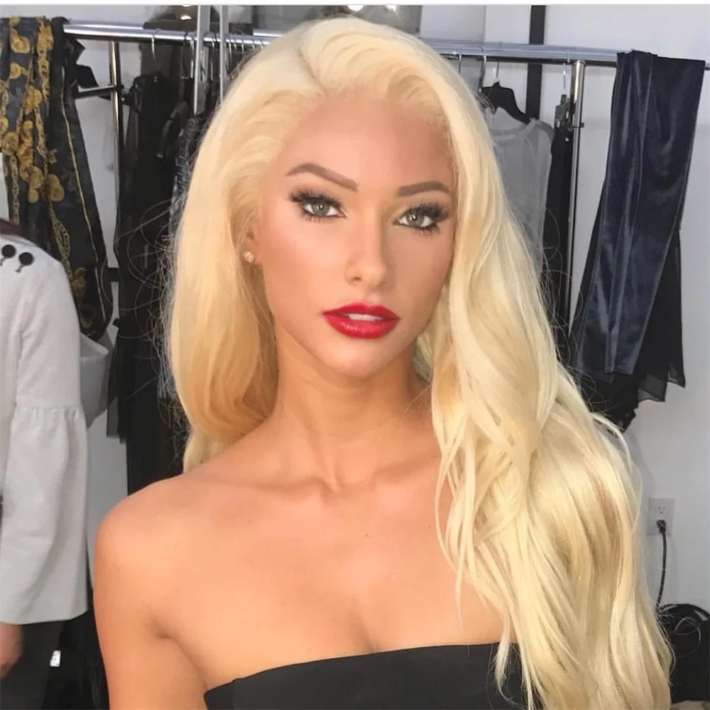 

613 Blonde Full Lace Wig Human Hair Body Wave With Baby Hair Pre Plucked For Black Women