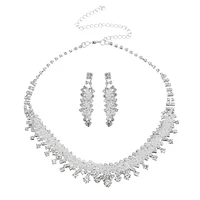 

Big zircon crystal necklace for women wedding jewelry sets bridal