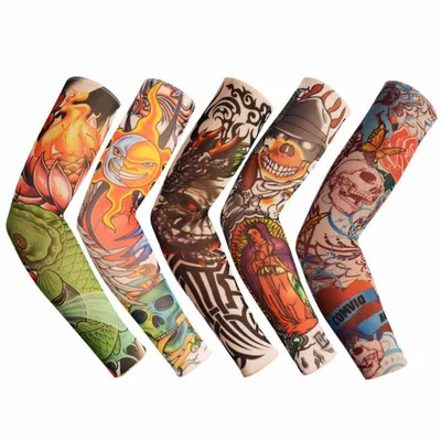 

92% nylon and 8% spandex customized logo fake tattoo sleeves wholesale