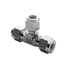 SS316 3 Way Double Ferrule Union Tees Tube Fittings