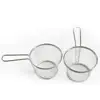 Stainless Steel Round Mini Deep Fry Serving Basket Cylindrical Fries Basket