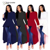 

GC-86686 2020 new arrivals wholesale sexy solid corset casual cascading ruffle wholesale long sleeve women dresses