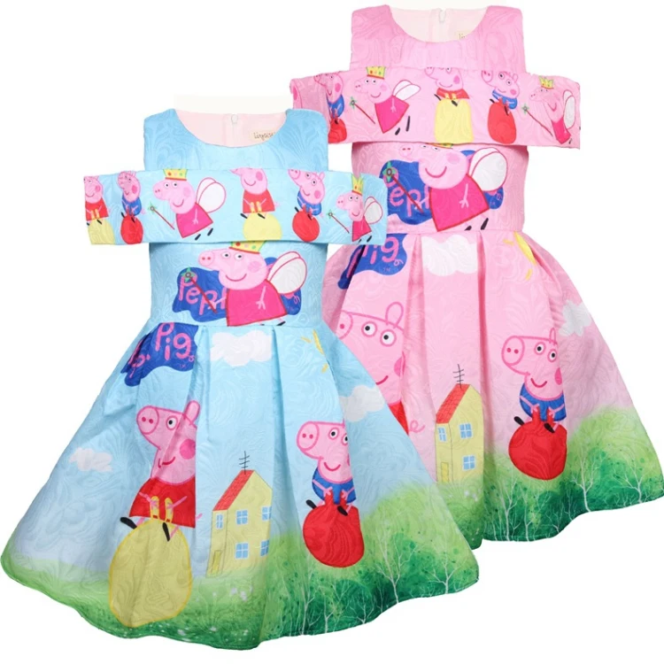 

Latest Cartoon Outfits For Kids Party Wear Girls Puffy Tutu Long Dress For Kids, Blue/ pink