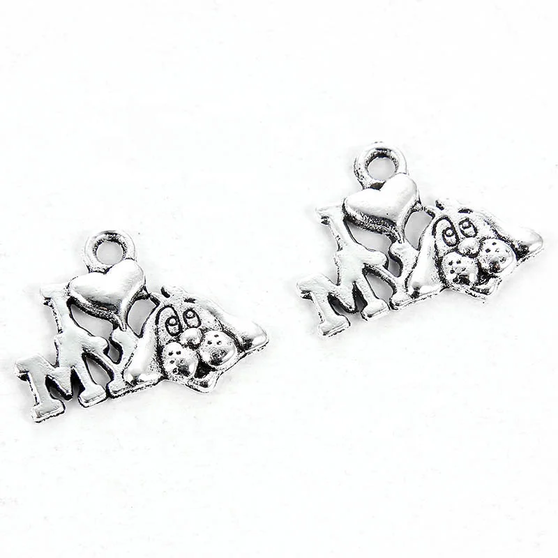 

Mix Tibetan Silver Plated Dogs Charms Pendants for Jewelry Making Bracelet DIY Accessories Handmade Crafts Findings, Ancient silver