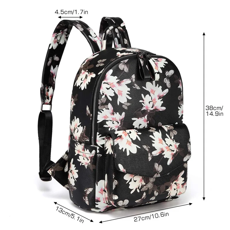 
Stylish 3 in 1 Faux Black Pu Leather Diaper Bag Backpack For Baby Care 