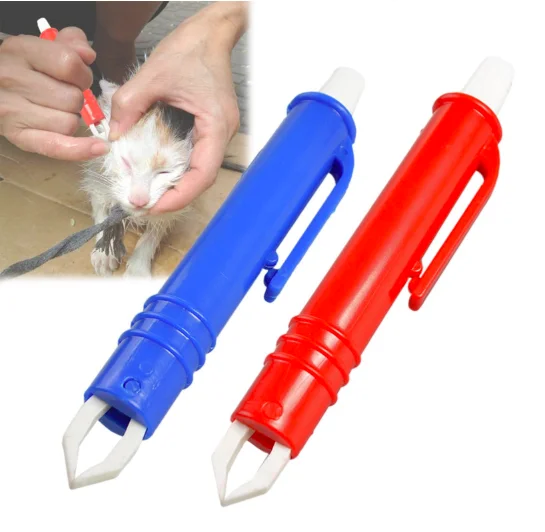 

Eliminate Tweezers Pet Dog Cat Flea Puppies Groom Tool prativerdi Mite Acari Tick Remover, Red, blue